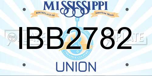 IBB2782 Mississippi License Plate