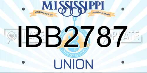 IBB2787 Mississippi License Plate