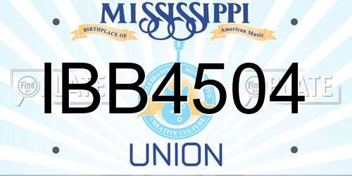 IBB4504 Mississippi License Plate