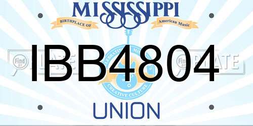 IBB4804 Mississippi License Plate