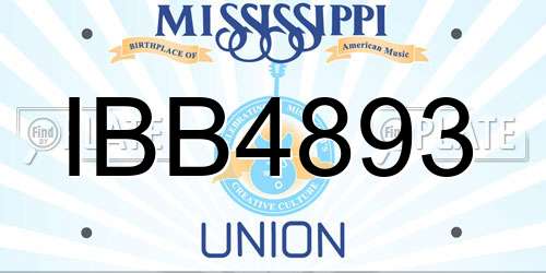 IBB4893 Mississippi License Plate