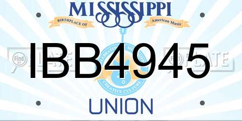 IBB4945 Mississippi License Plate