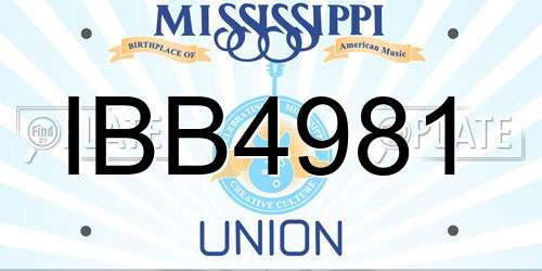 IBB4981 Mississippi License Plate