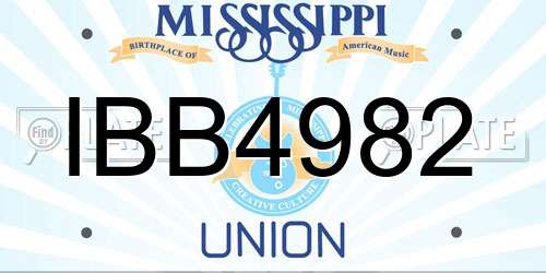 IBB4982 Mississippi License Plate