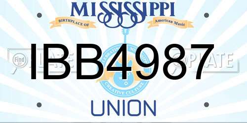 IBB4987 Mississippi License Plate