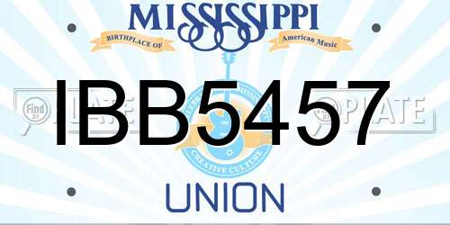 IBB5457 Mississippi License Plate