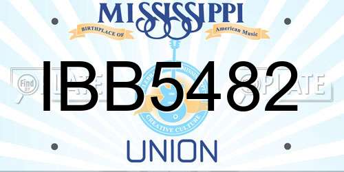 IBB5482 Mississippi License Plate