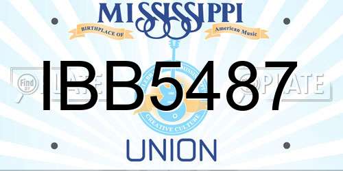 IBB5487 Mississippi License Plate