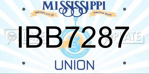 IBB7287 Mississippi License Plate