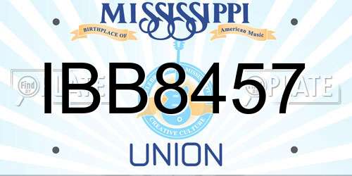 IBB8457 Mississippi License Plate