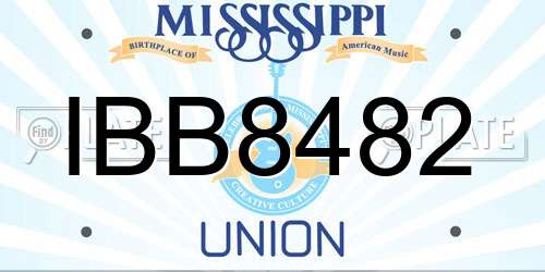 IBB8482 Mississippi License Plate