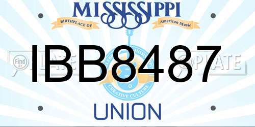 IBB8487 Mississippi License Plate