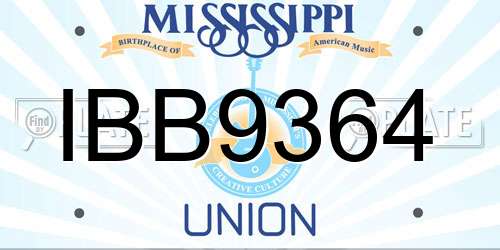 IBB9364 Mississippi License Plate