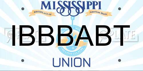 IBBBABT Mississippi License Plate