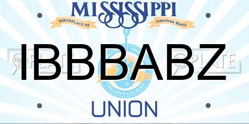 IBBBABZ Mississippi License Plate