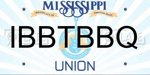 IBBTBBQ Mississippi License Plate