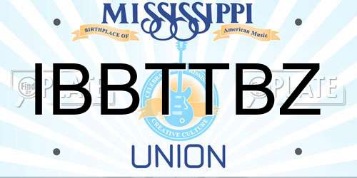IBBTTBZ Mississippi License Plate