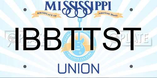 IBBTTST Mississippi License Plate
