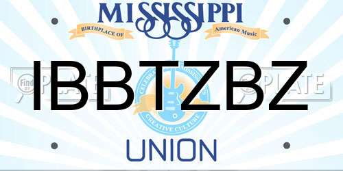 IBBTZBZ Mississippi License Plate