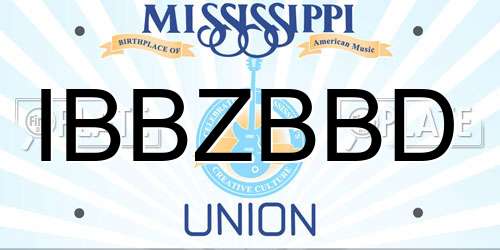 IBBZBBD Mississippi License Plate