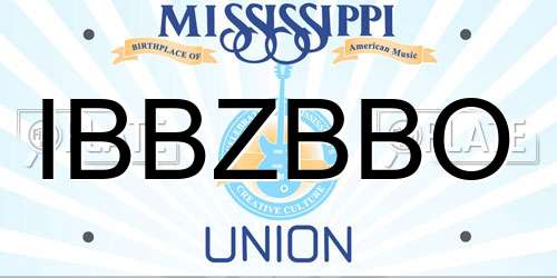 IBBZBBO Mississippi License Plate
