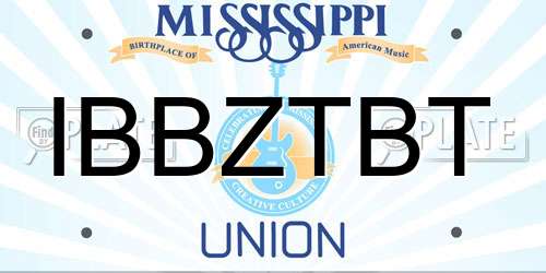 IBBZTBT Mississippi License Plate