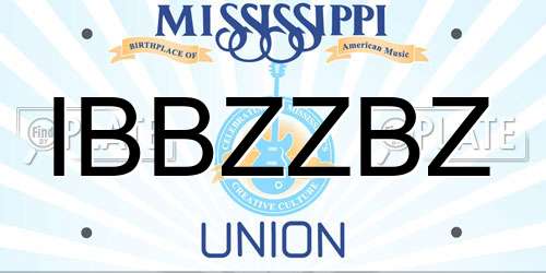 IBBZZBZ Mississippi License Plate