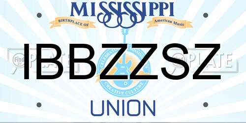 IBBZZSZ Mississippi License Plate