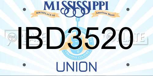 IBD3520 Mississippi License Plate