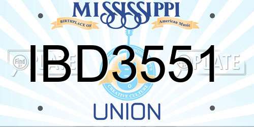 IBD3551 Mississippi License Plate