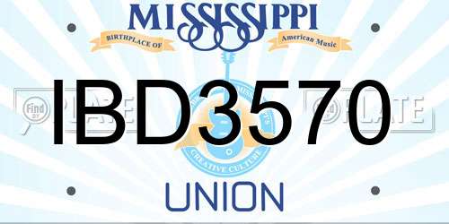 IBD3570 Mississippi License Plate