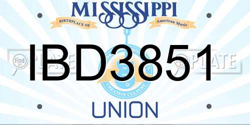 IBD3851 Mississippi License Plate