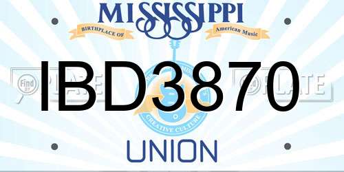 IBD3870 Mississippi License Plate