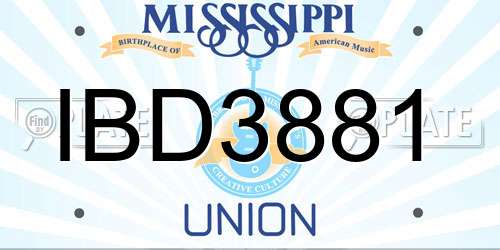 IBD3881 Mississippi License Plate