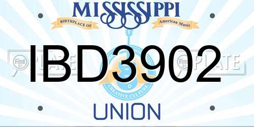 IBD3902 Mississippi License Plate