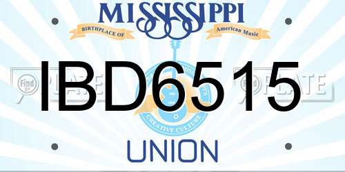 IBD6515 Mississippi License Plate
