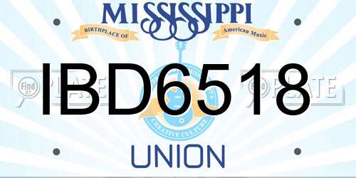 IBD6518 Mississippi License Plate