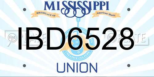 IBD6528 Mississippi License Plate