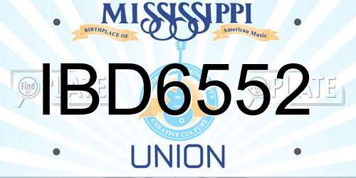 IBD6552 Mississippi License Plate