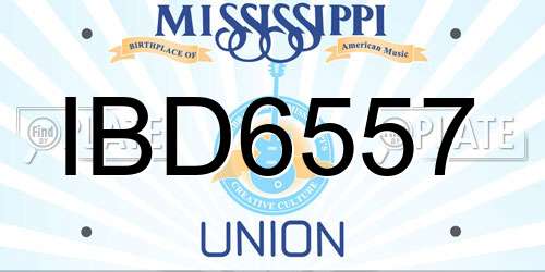 IBD6557 Mississippi License Plate