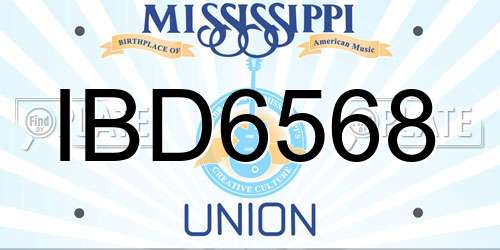 IBD6568 Mississippi License Plate