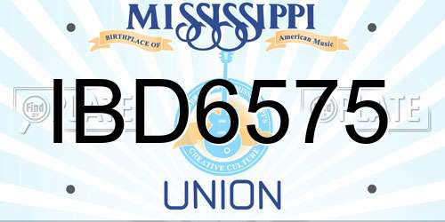 IBD6575 Mississippi License Plate