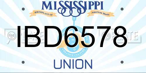 IBD6578 Mississippi License Plate