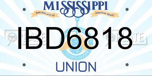 IBD6818 Mississippi License Plate