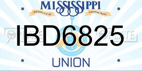 IBD6825 Mississippi License Plate