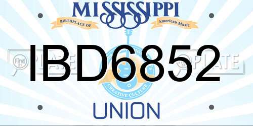 IBD6852 Mississippi License Plate