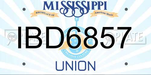 IBD6857 Mississippi License Plate
