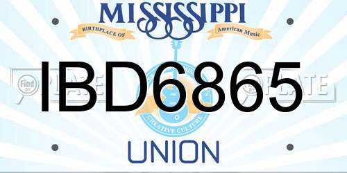 IBD6865 Mississippi License Plate
