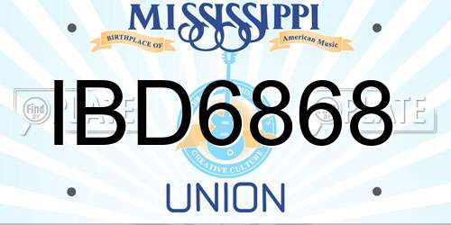 IBD6868 Mississippi License Plate