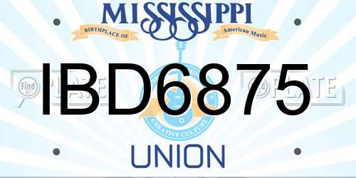 IBD6875 Mississippi License Plate